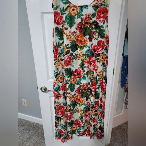 Denim 24/7 Multicolor Floral Sleeveless Button Up Maxi Dress in Size 1X - Picture 8 of 9